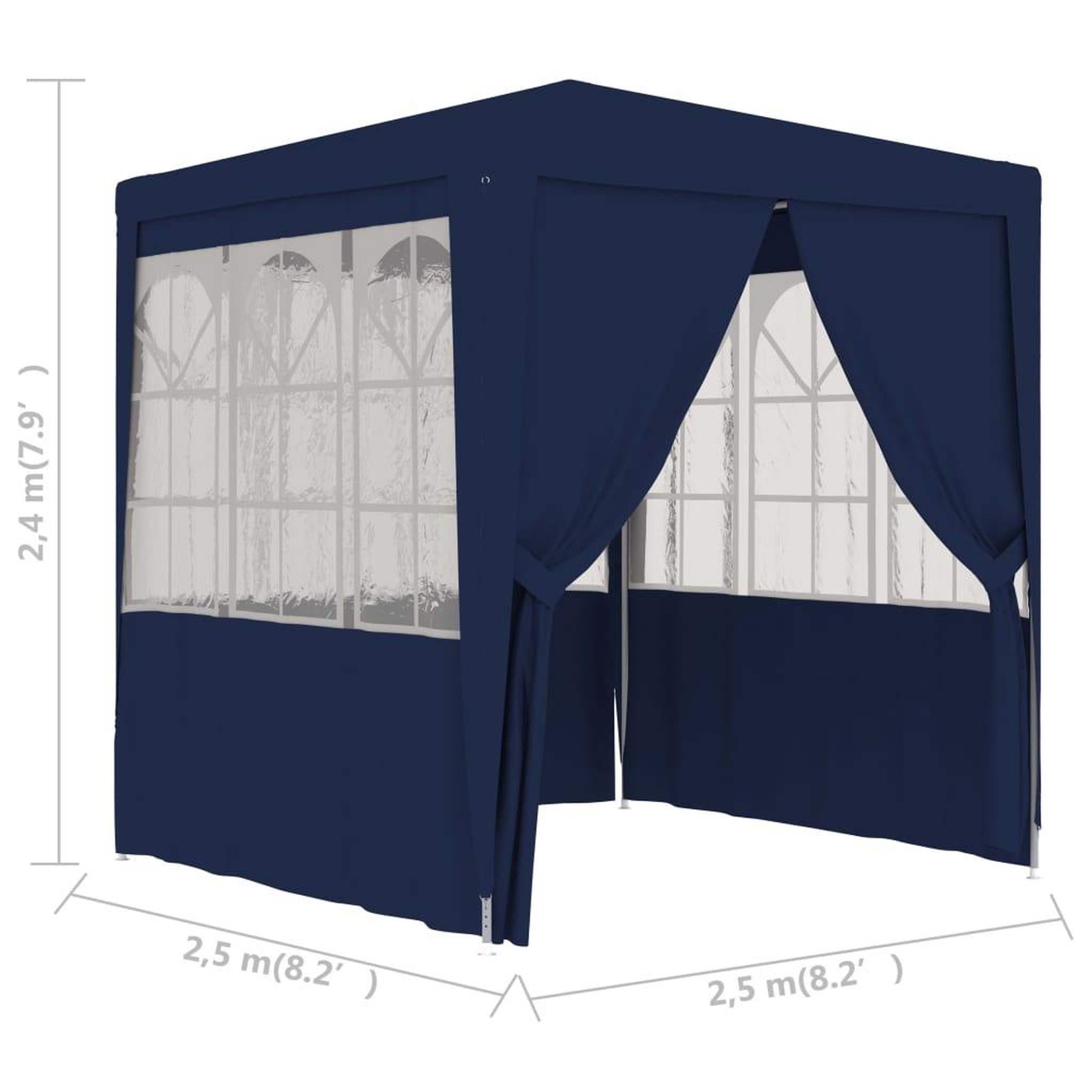 Voir la diapositive 6 : VIDAXL Tente de reception avec parois laterales 2,5x2,5 m Bleu 90 g/m^2