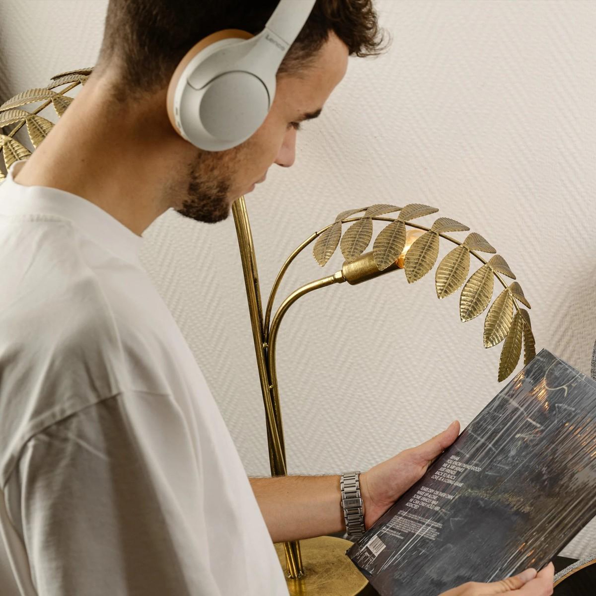 Voir la diapositive 3 : Lenco Casque sans fil Bluetooth 5.3 ANC 40 mm jusqu'à 60h faible latence Micro mains libres Musique Blanc Gris Marron