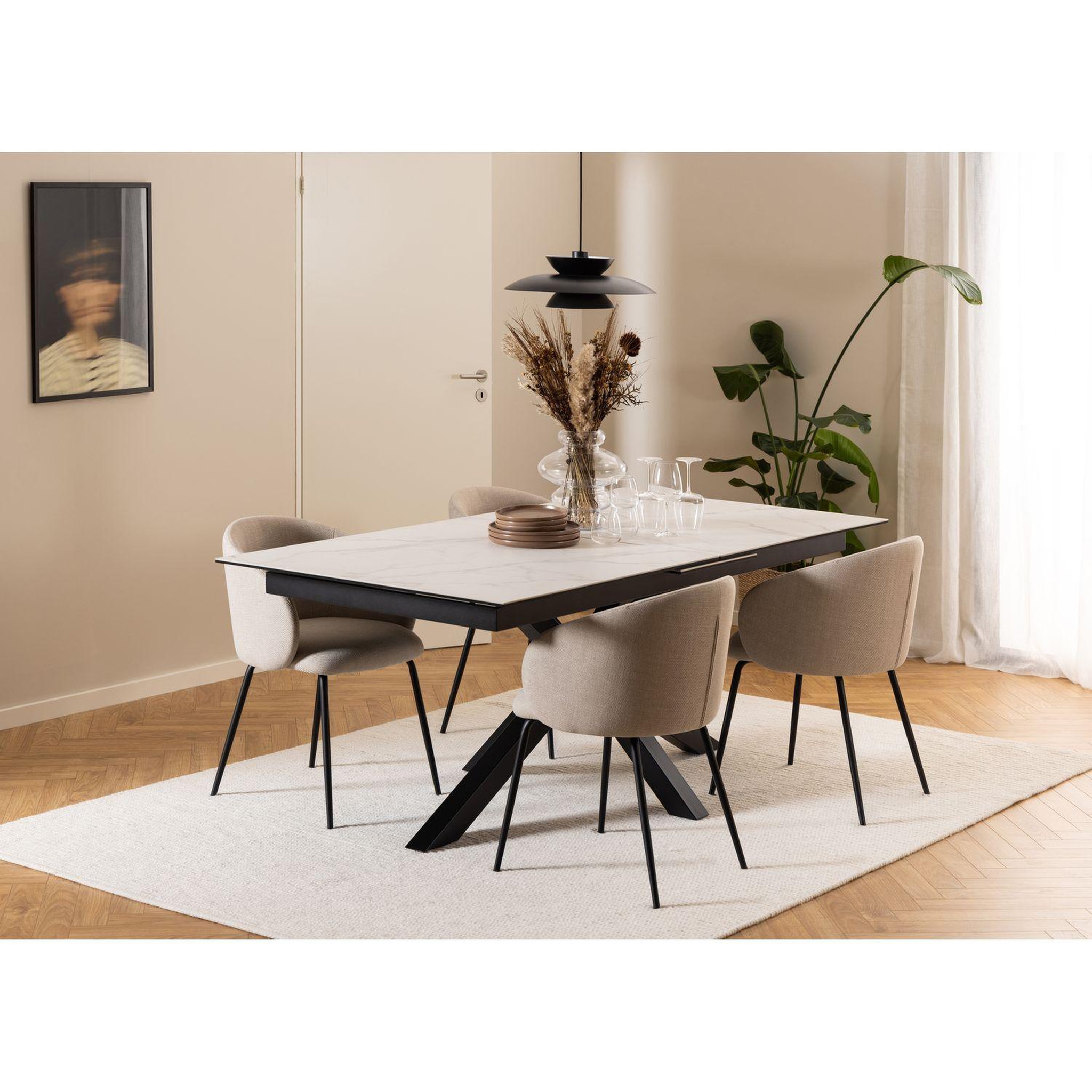 Voir la diapositive 6 : TOILINUX Lot de 2 chaises en tissu avec accoudoirs sören