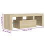 Voir la diapositive 6 : VIDAXL Meuble TV avec lumieres LED chene sonoma 120x35x40 cm