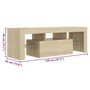 Voir la diapositive 6 : VIDAXL Meuble TV avec lumieres LED chene sonoma 120x35x40 cm