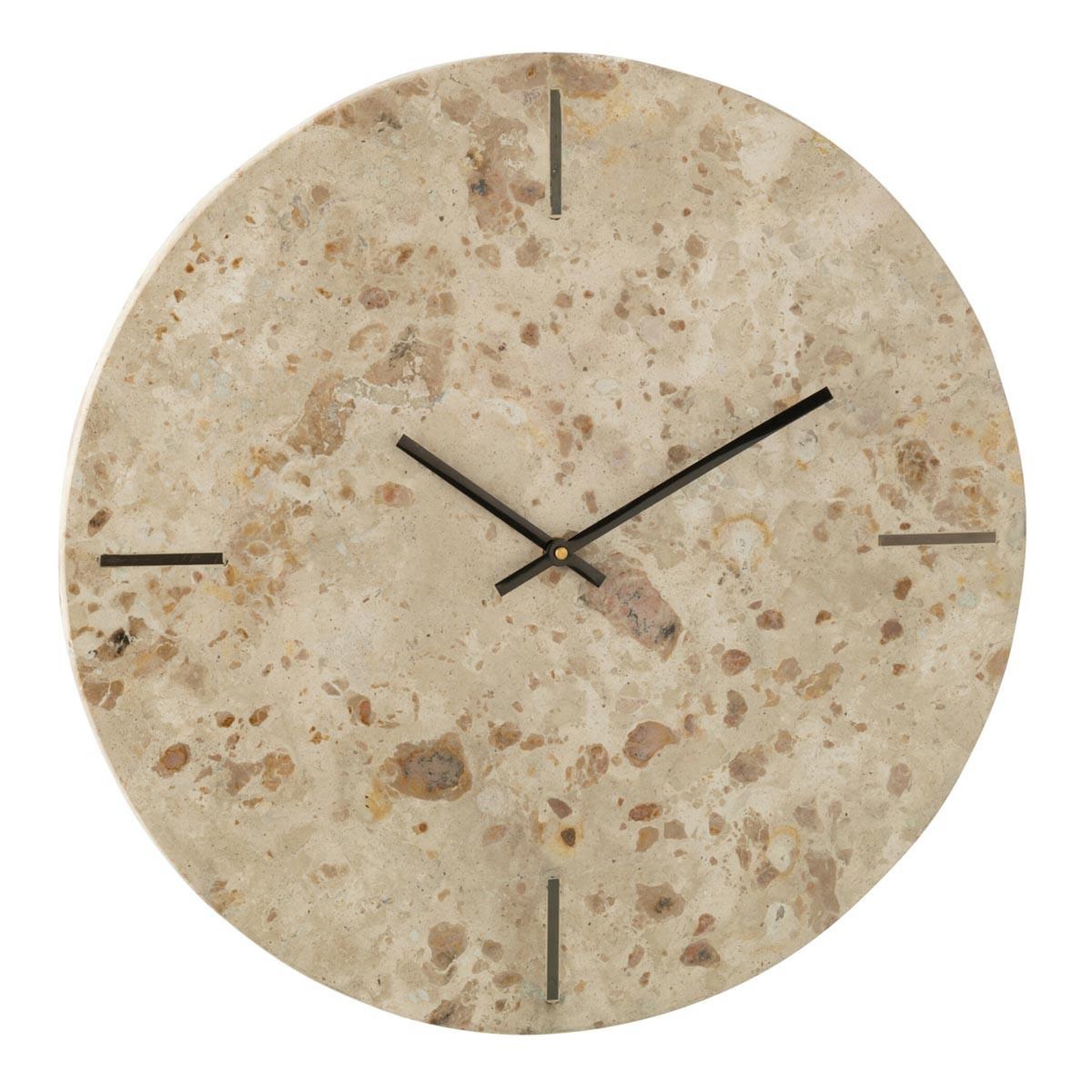 J-LINE Horloge murale en marbre  eula  41cm beige