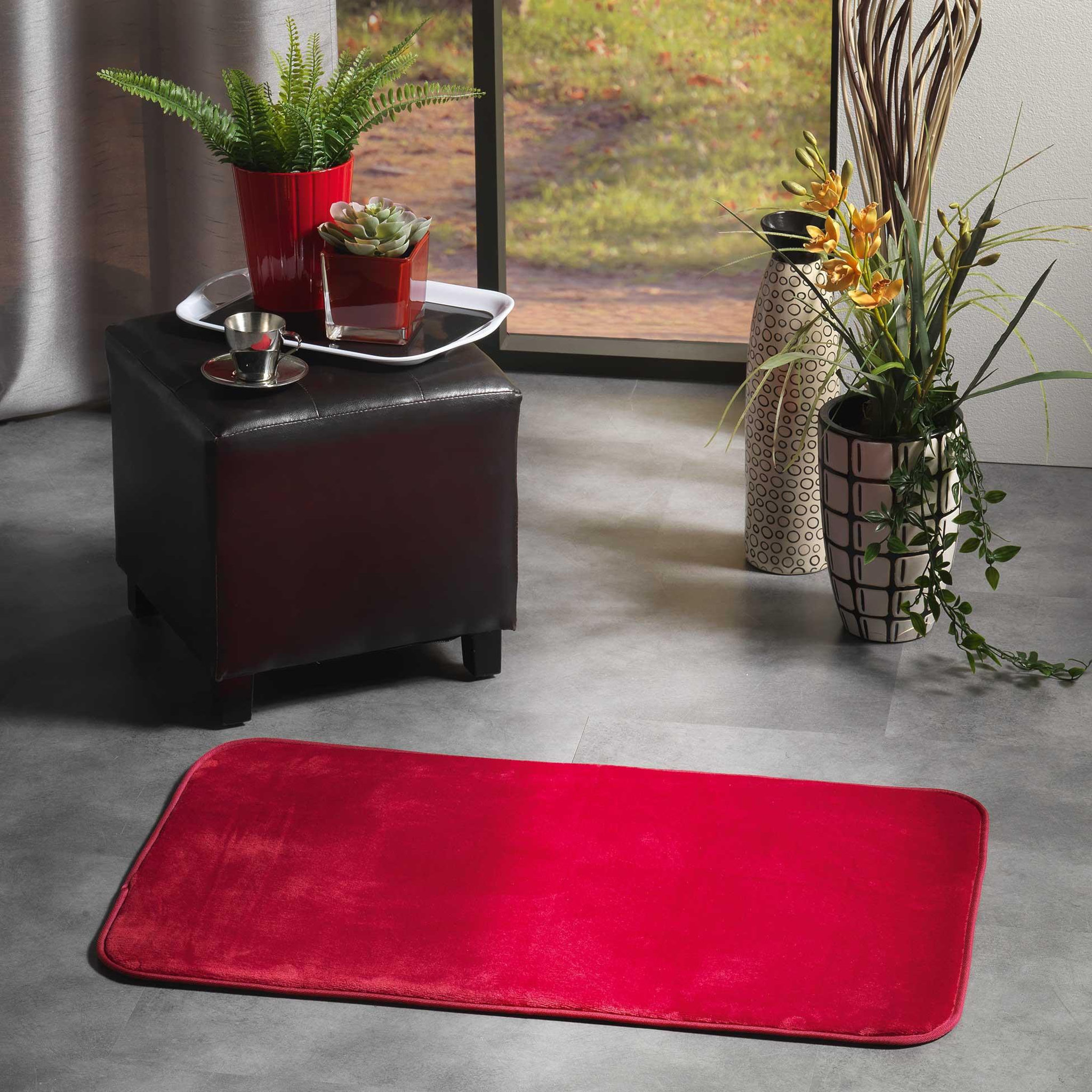 Voir la diapositive 3 : Eden Tapis 50x80cm flanoux carmin design et moderne