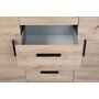 Voir la diapositive 5 : Commode meuble de rangement 2 porte 4 tiroirs L134cm BETO