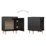 Voir la diapositive 5 : VIDAXL Table de chevet avec pieds en bois Noir brillant 40x30x50 cm
