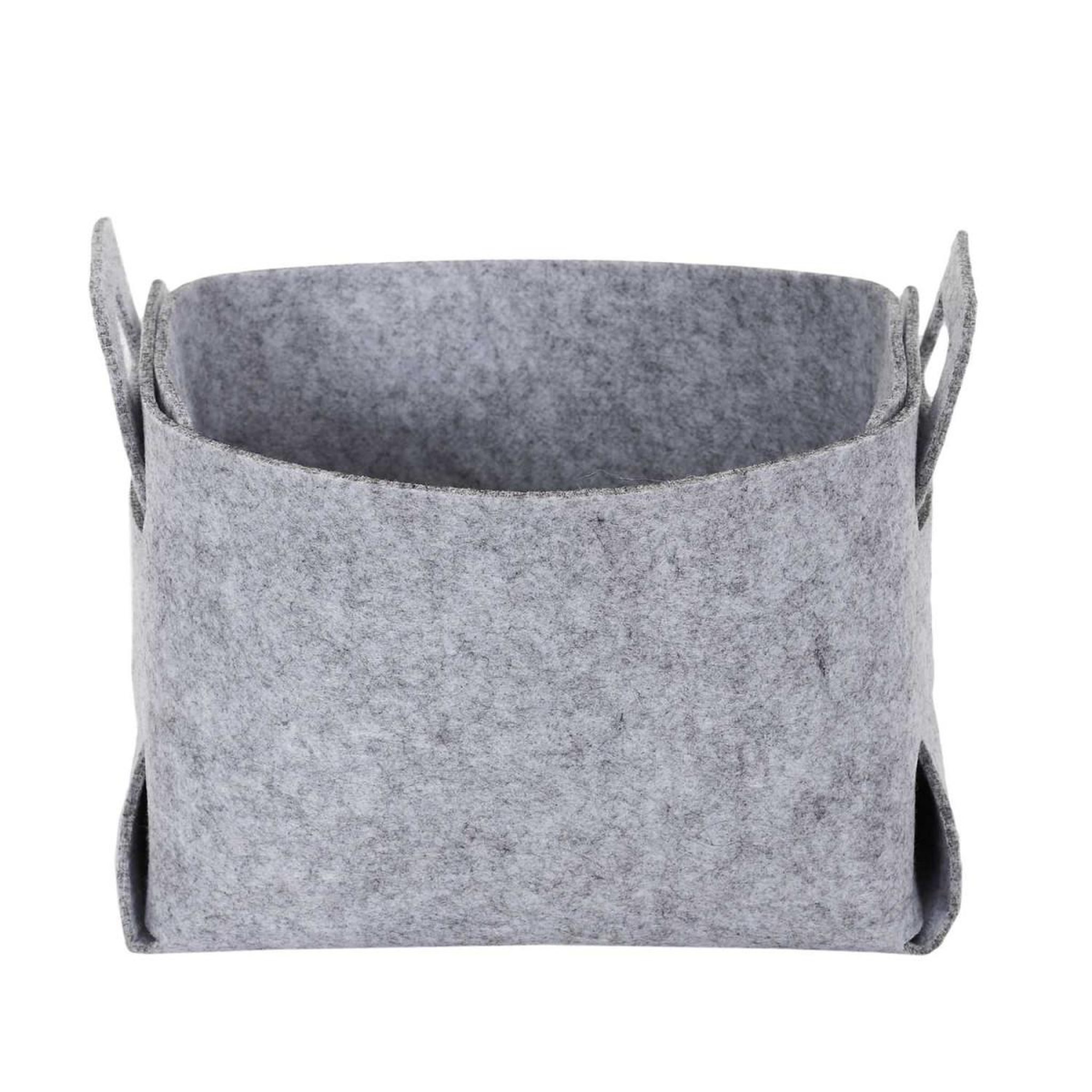 Voir la diapositive 5 : The Home Deco Factory Lot de 3 boîtes de rangement  feutrine  49cm gris