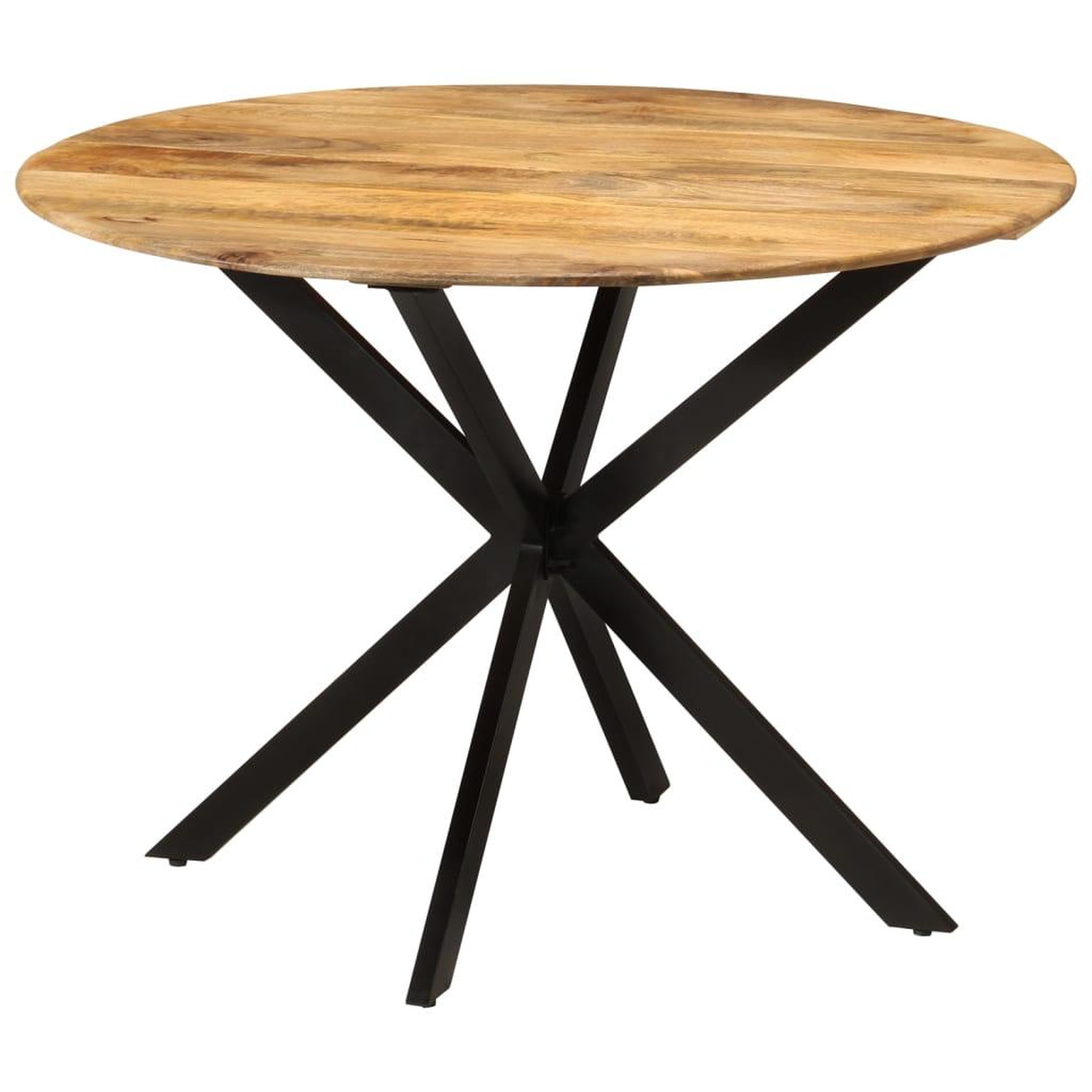 VIDAXL Table a dîner Ø110x78 cm Bois de manguier massif et acier