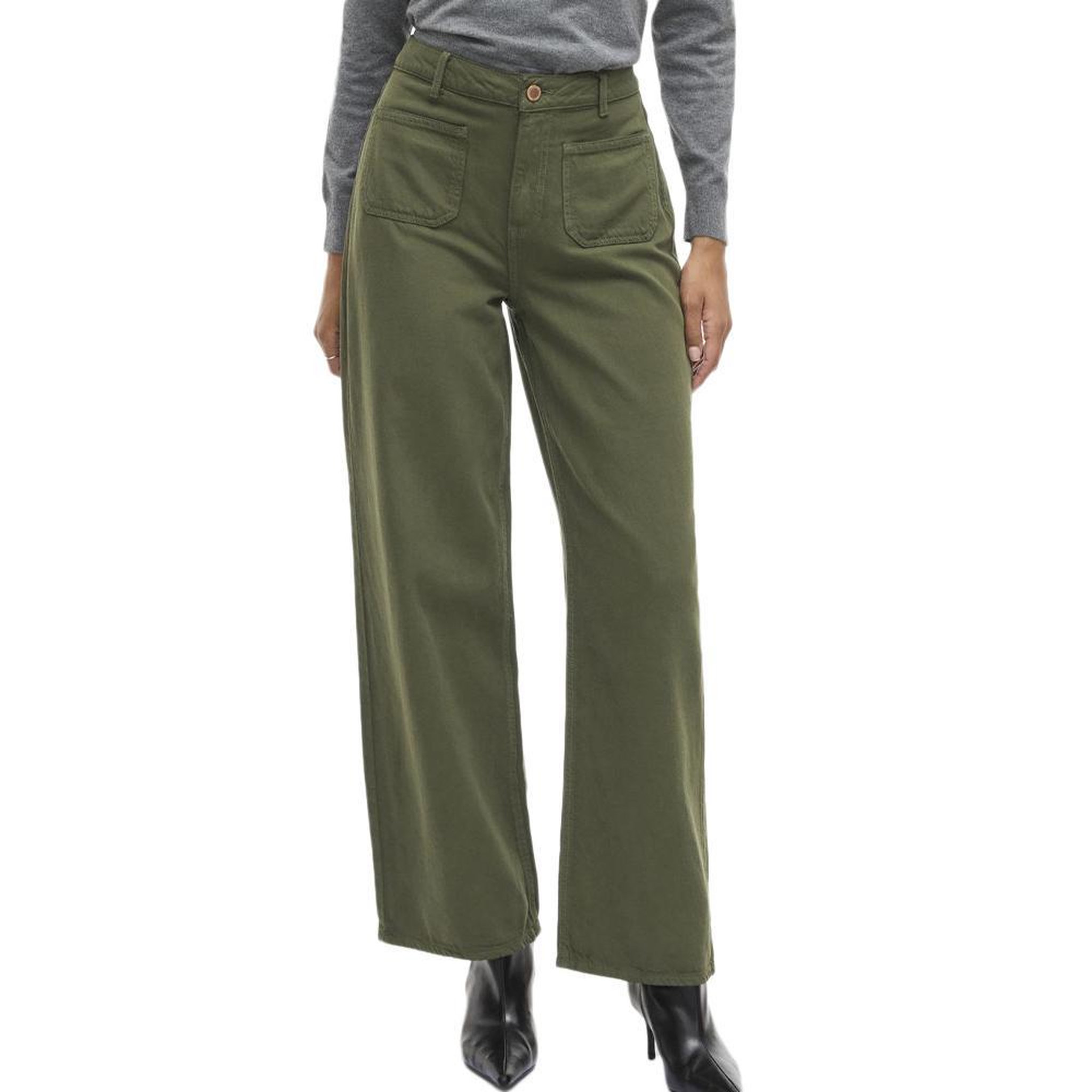 Vila Jean Large Vert Femme Vila Vicazo Wide. Coloris disponibles : Vert