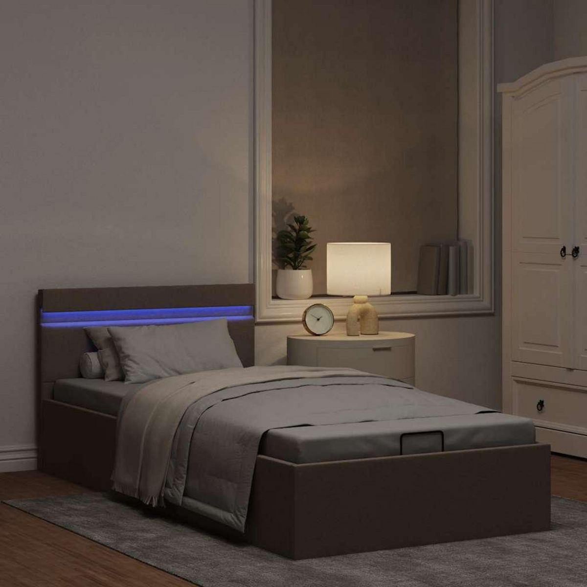 VIDAXL Cadre de lit a rangement hydraulique sans matelas 90x200 cm