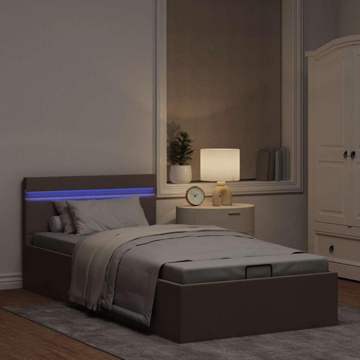 VIDAXL Cadre de lit a rangement hydraulique sans matelas 90x200 cm