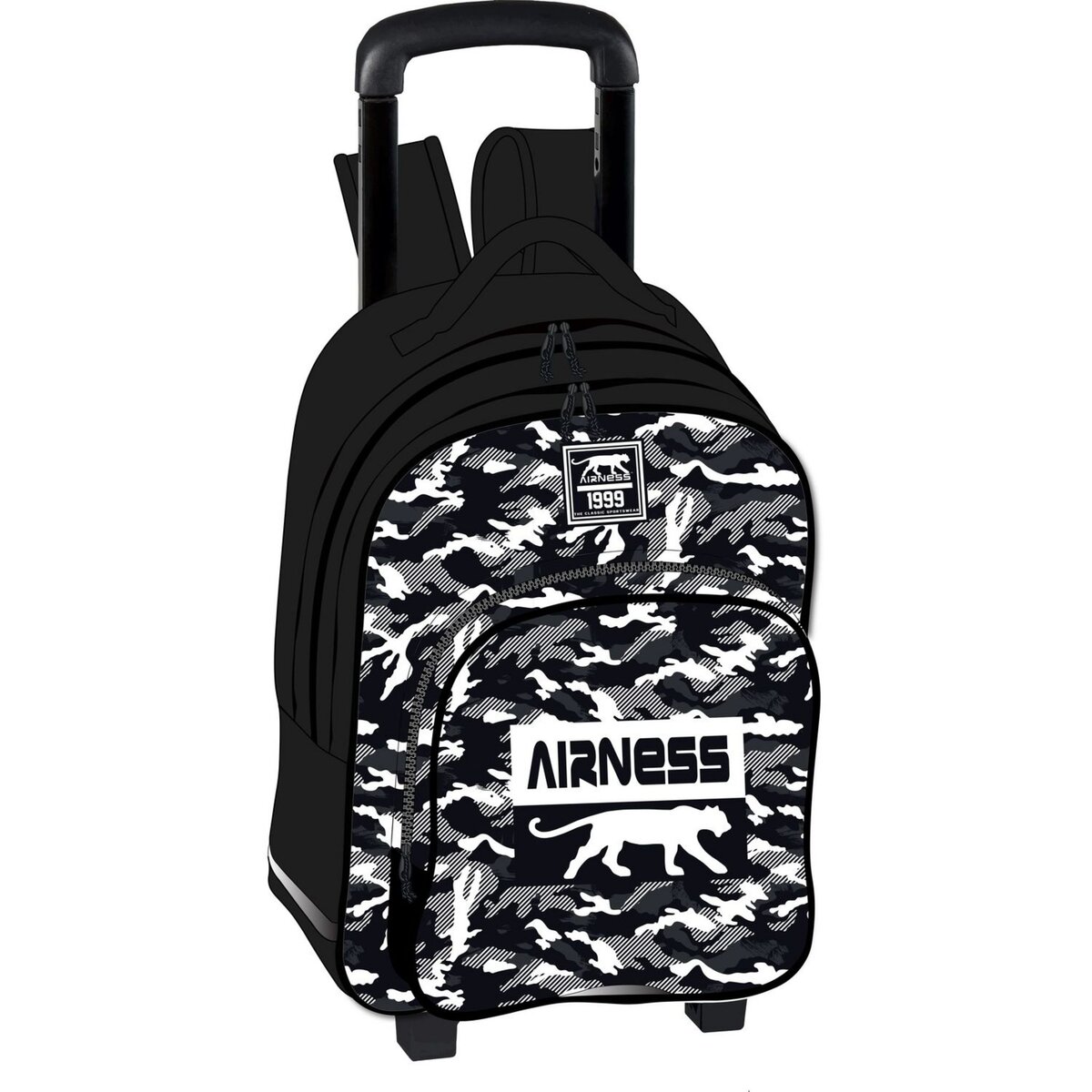 AIRNESS Sac roulettes noir et blanc AIRNESS LIBERTY pas cher