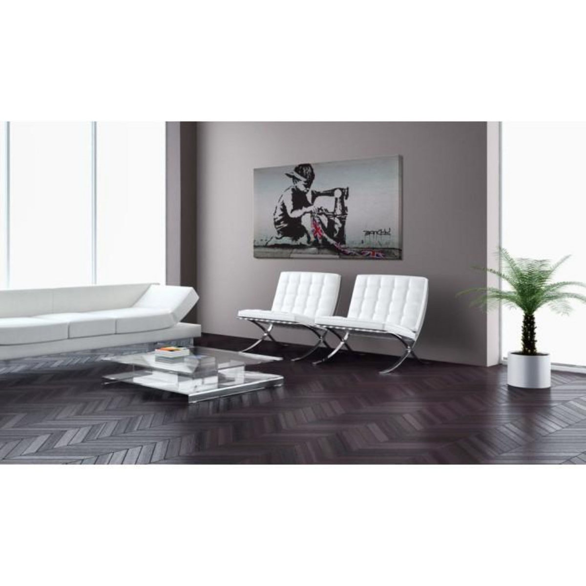 Paris Prix Tableau Imprimé  Union Jack Kid - Banksy  40x60cm