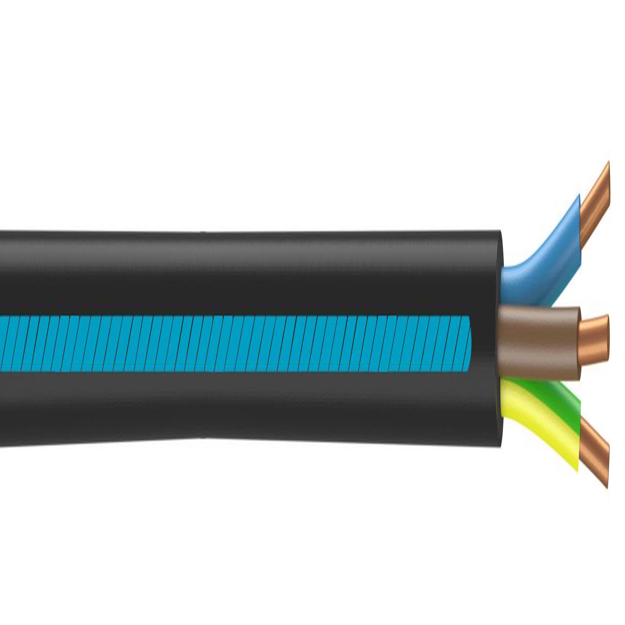 CENTRALE BRICO Câble électrique 3 G 6 mm² u1000r2v L.50 m, noir.