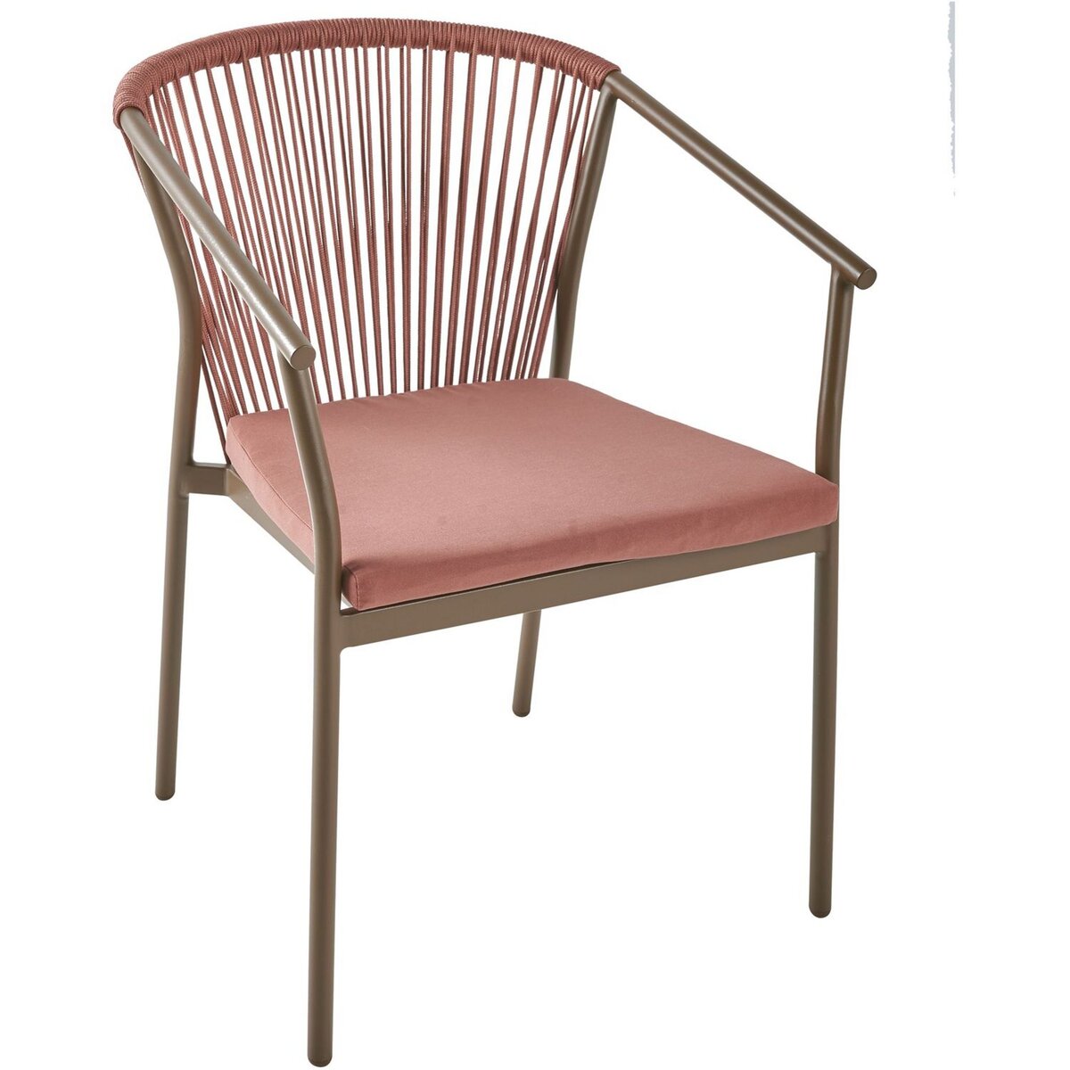 GARDENSTAR Chaise de jardin - Acier et corde - Tanin