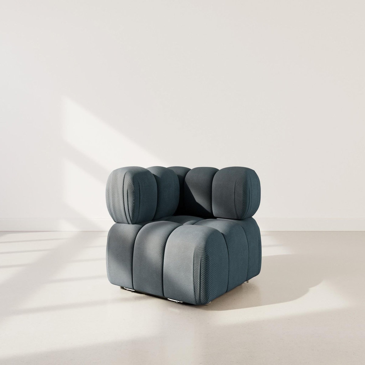 LISA DESIGN Ruby - module d'assise d'angle gauche en velours texturé