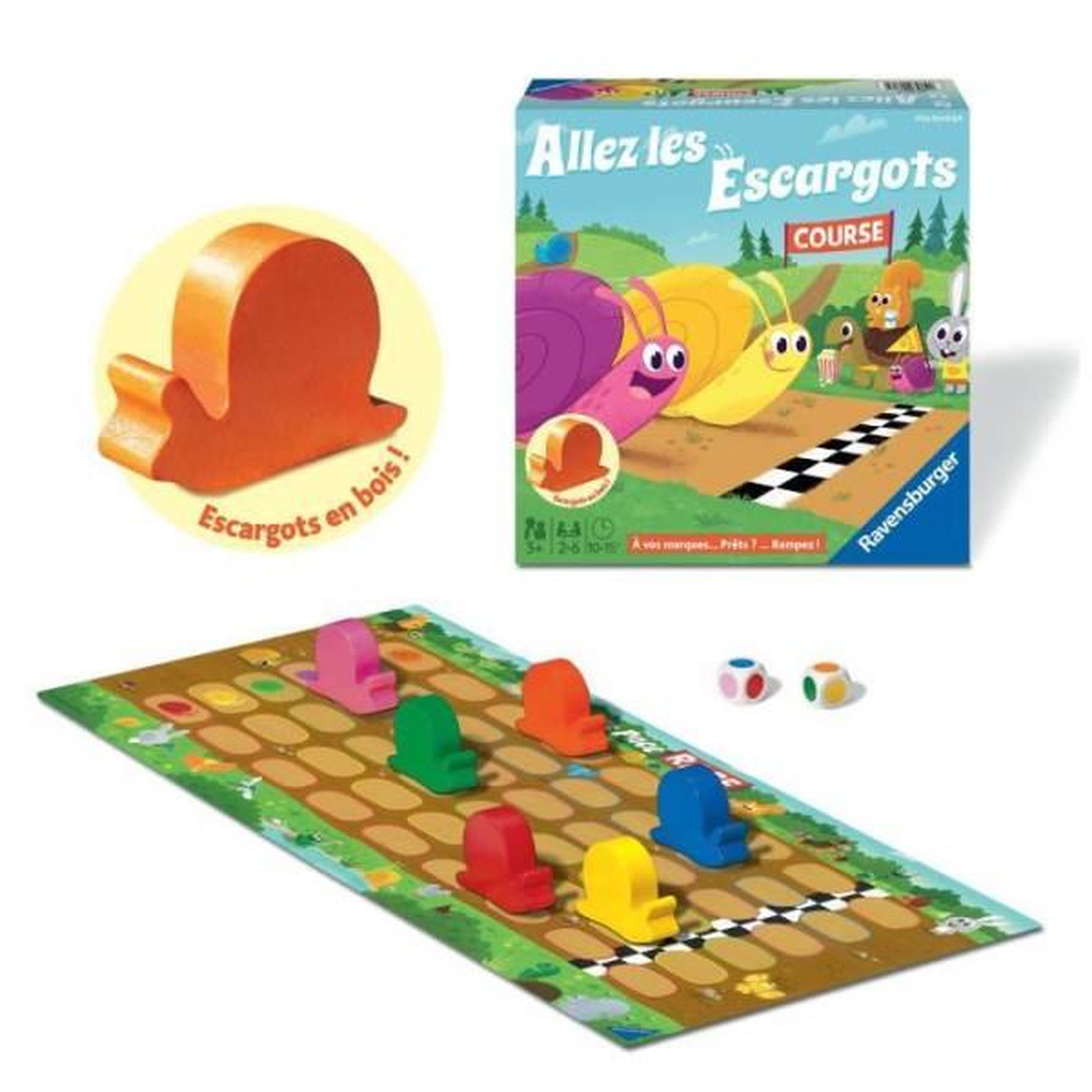 Voir la diapositive 5 : RAVENSBURGER Allez les escargots jeux de societe