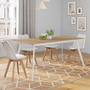 Voir la diapositive 4 : ID MARKET Table scandinave extensible rectangle INGA 6-10 personnes plateau bois pieds blancs 160-200 cm