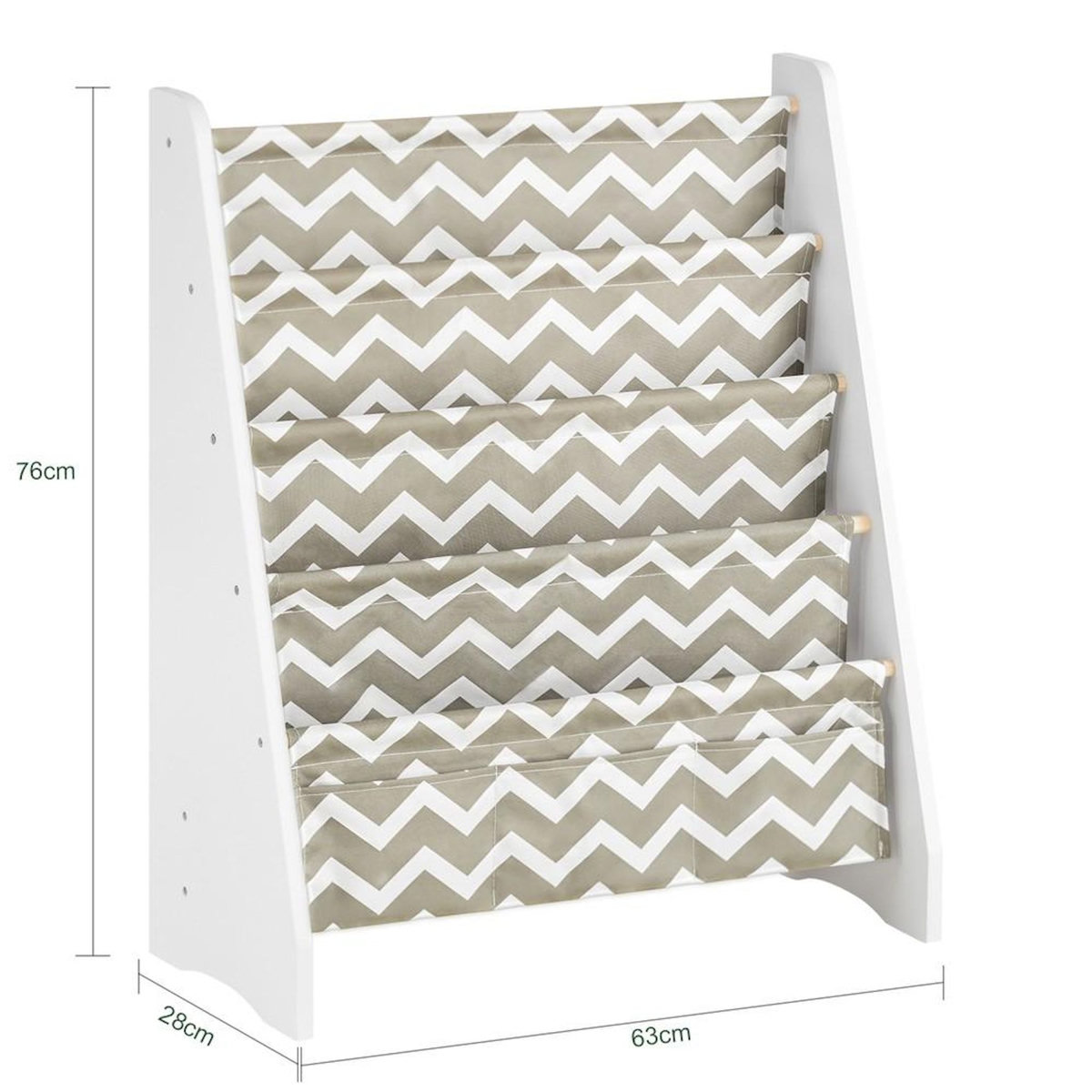 SOBUY SoBuy - Bibliothèque Enfant à 4 compartiments et 3 poches - Moderne - KMB50