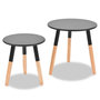 Voir la diapositive 3 : VIDAXL Ensemble de tables d'appoint 2 pcs Bois de pin massif Noir