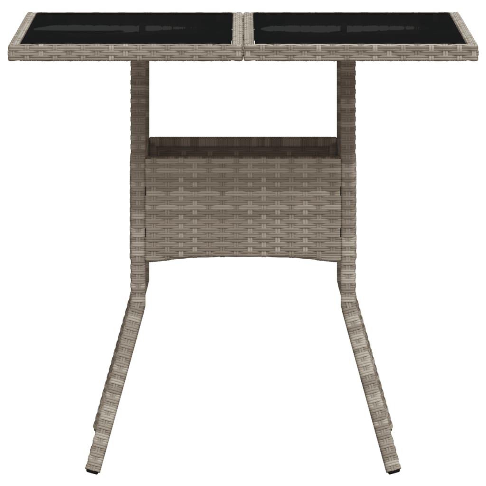 Voir la diapositive 5 : VIDAXL Table de jardin avec dessus en verre gris clair resine tressee