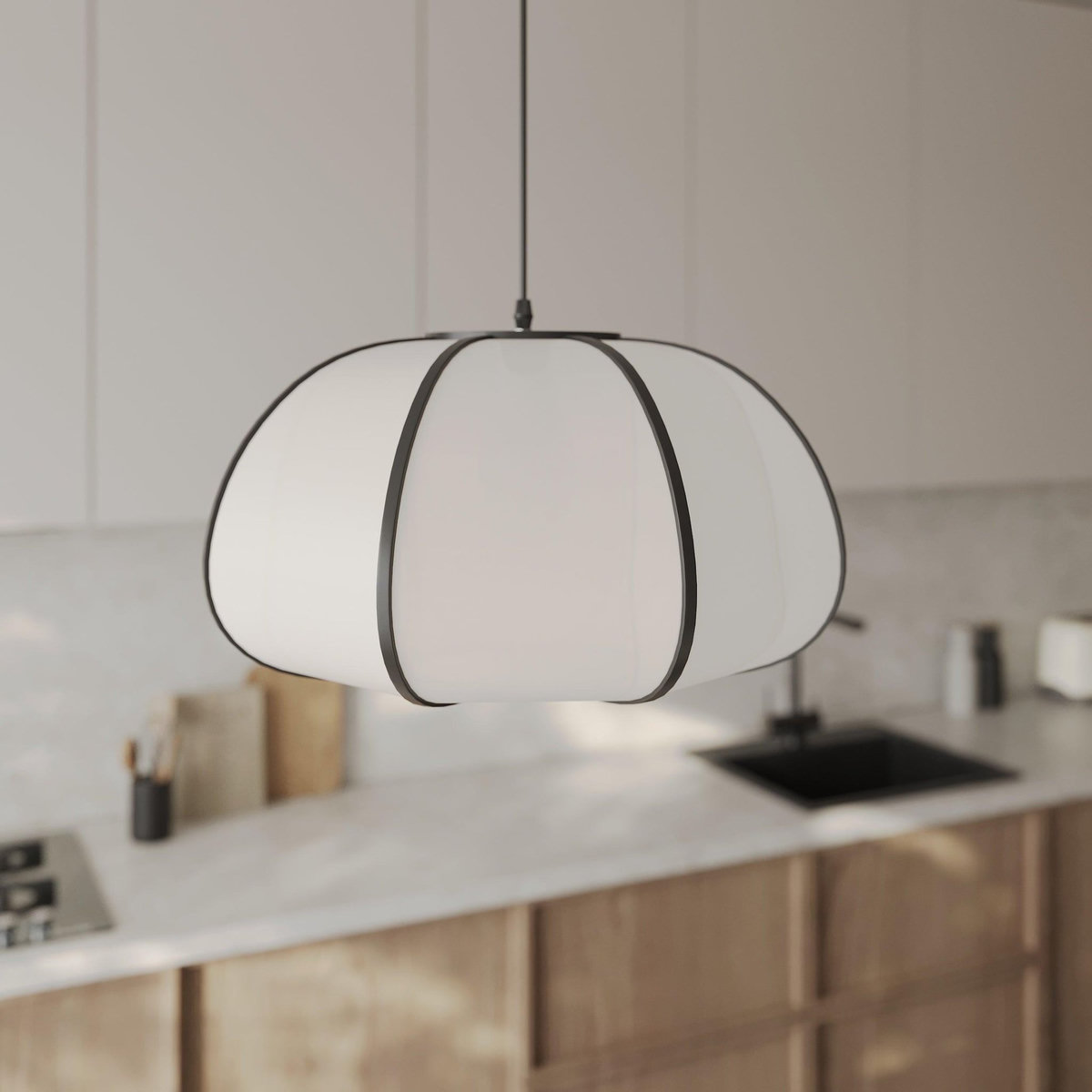 Rendez vous déco Suspension en bambou noir D38 cm-Hana