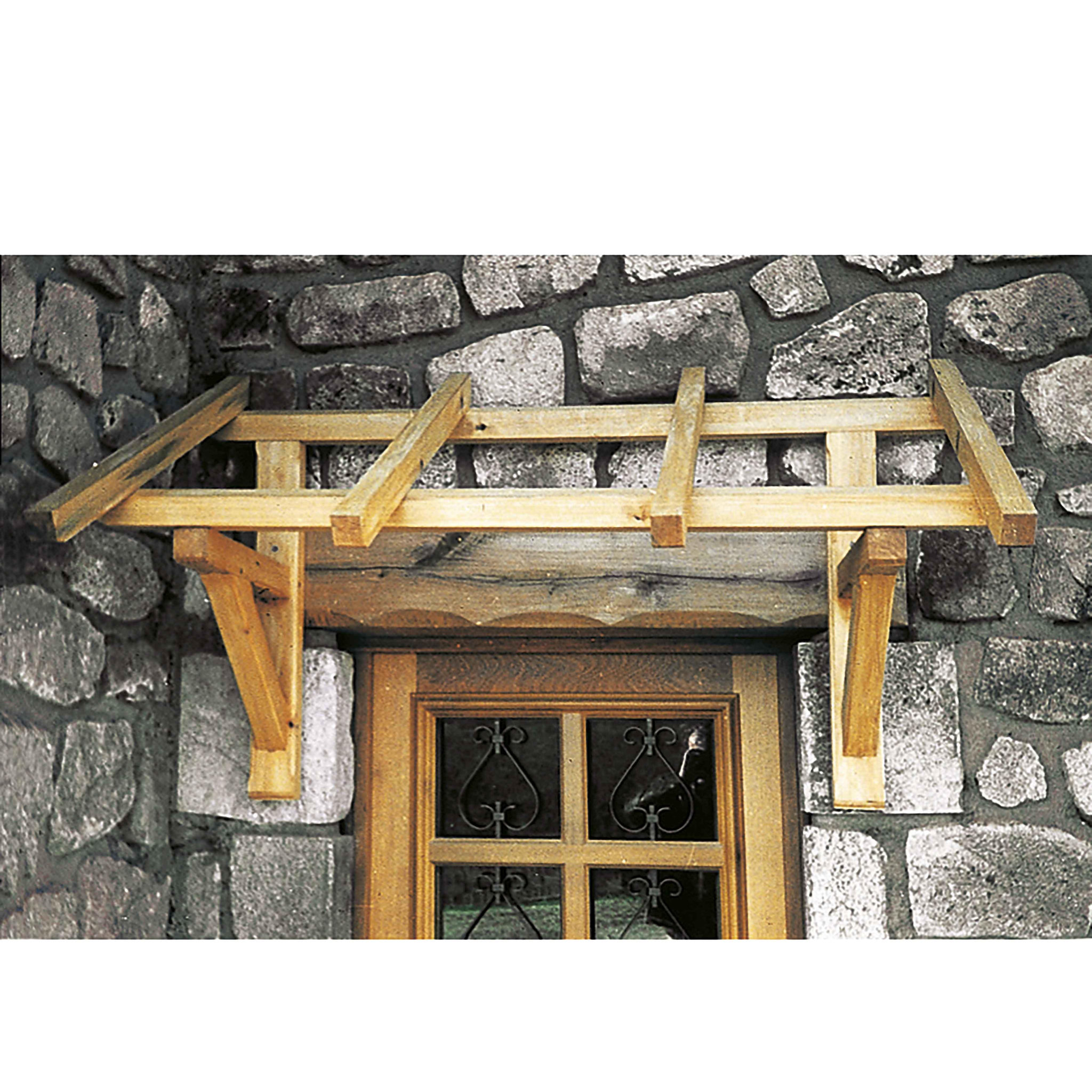 Voir la diapositive 1 :  Marquise d'accueil ossature en bois