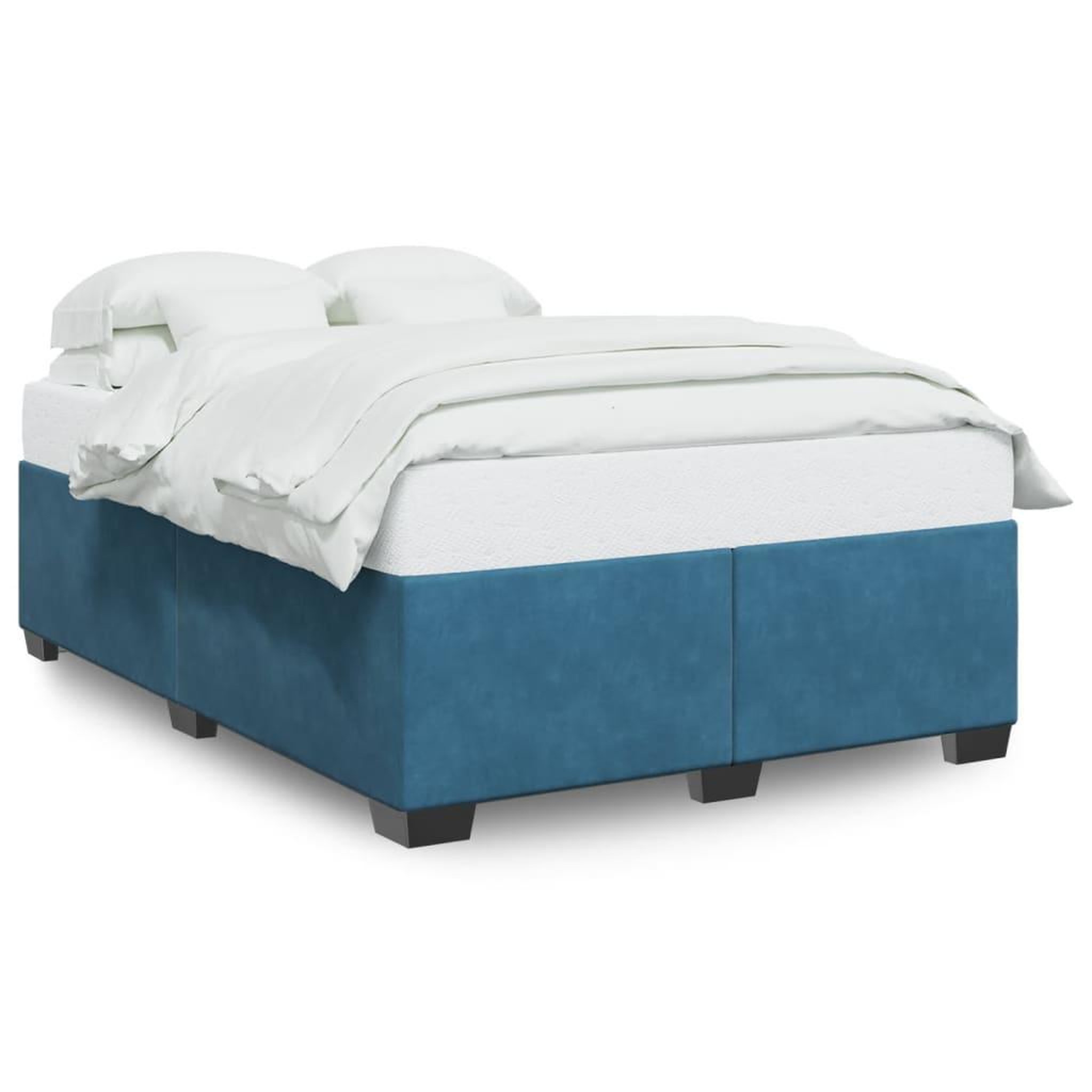 Voir la diapositive 2 : VIDAXL Cadre de lit sans matelas bleu 140x190 cm velours