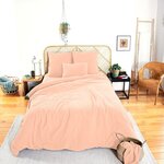 Home collection Parure Housse De Couette 3pcs 260x240 100% Gaze De Coton 57 Fils - PÊche