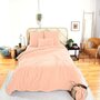 Voir la diapositive 1 : Home collection Parure Housse De Couette 3pcs 260x240 100% Gaze De Coton 57 Fils - PÊche
