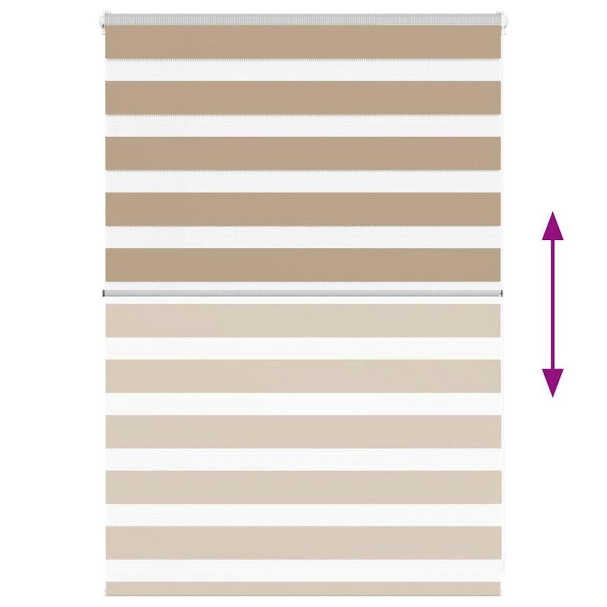 VIDAXL Store zebre marron sable largeur du tissu 110,9 cm polyester