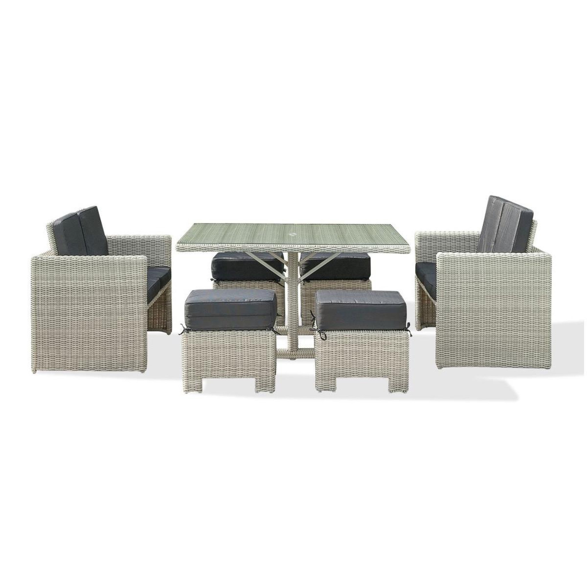 DCB GARDEN Ensemble Repas de Jardin 8 Places  Oceane Lunch  143cm Crème
