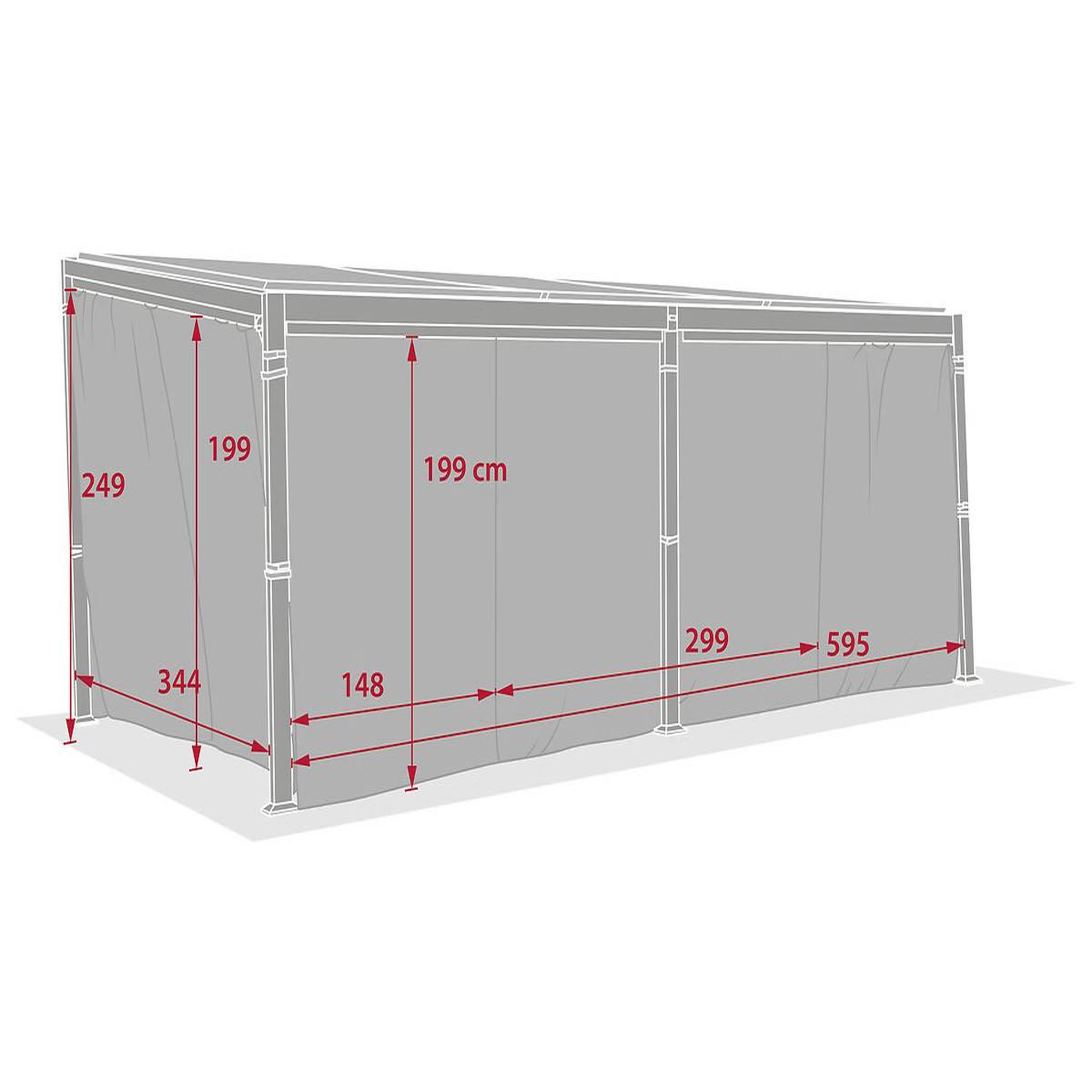 Voir la diapositive 3 : HESPERIDE 6 rideaux pour pergola bioclimatique avila 6 x 3,5 m - hespéride