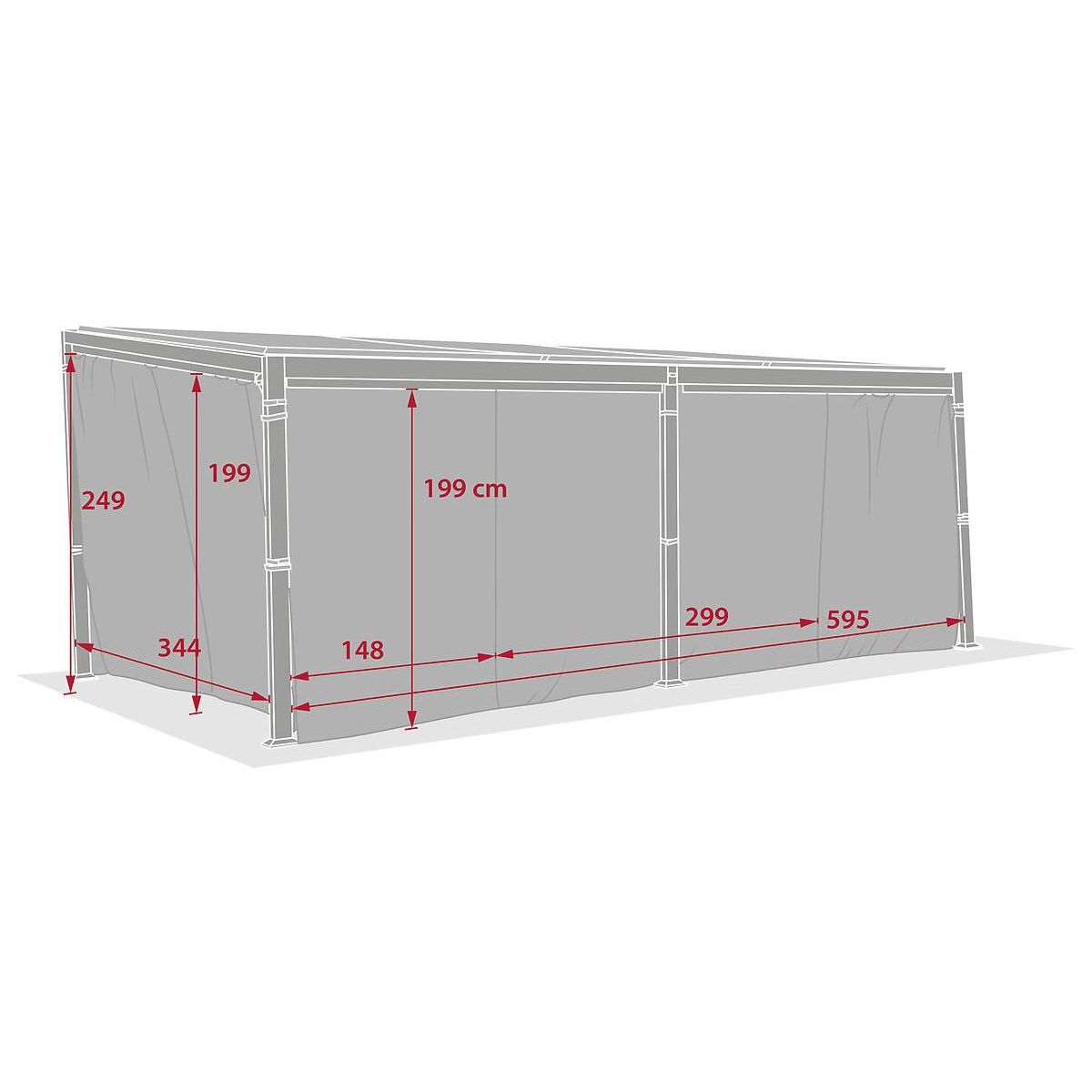 HESPERIDE 6 Rideaux pour pergola bioclimatique Avila 6 x 3,5 m - Hespéride