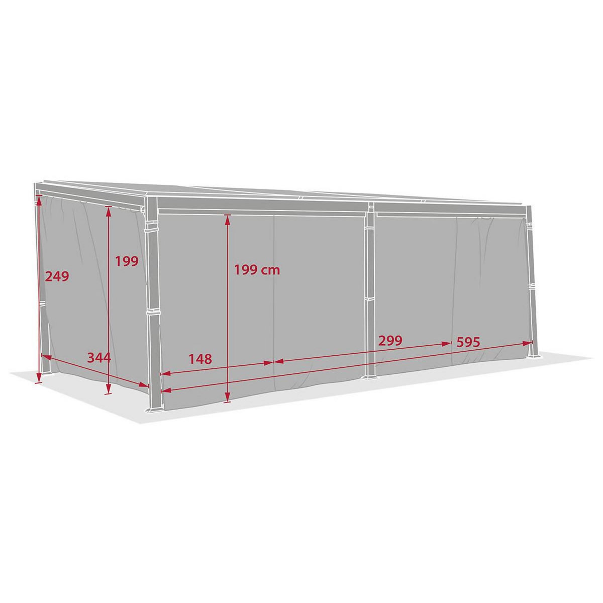 HESPERIDE 6 Rideaux pour pergola bioclimatique Avila 6 x 3,5 m - Hespéride