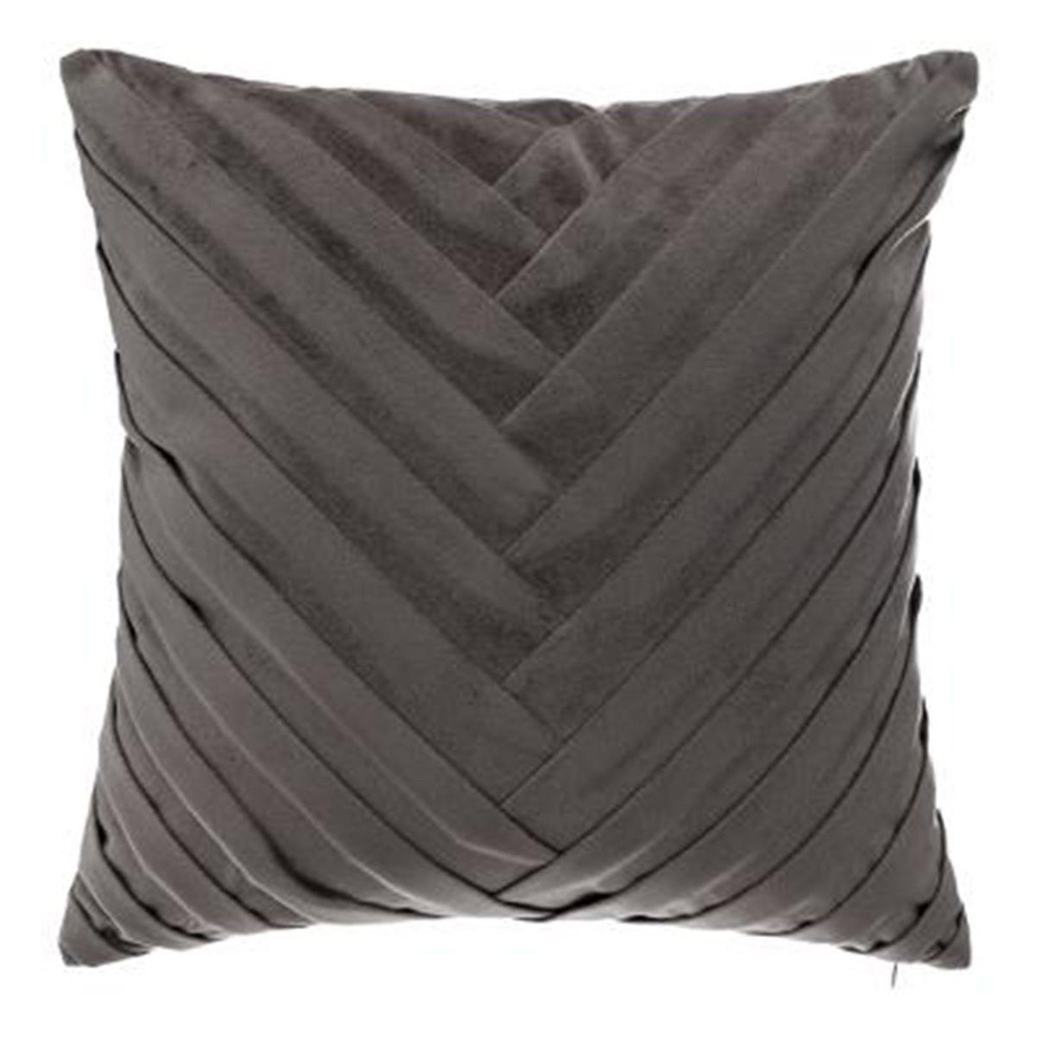 ATMOSPHERA Coussin déhoussable velours  tressé  40x40cm gris