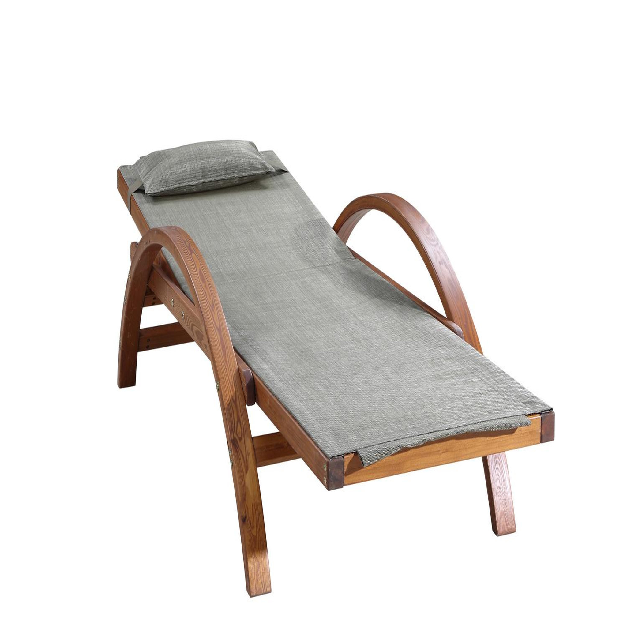 Voir la diapositive 6 : CONCEPT USINE Transat en bois et toile pvc gris olive naari