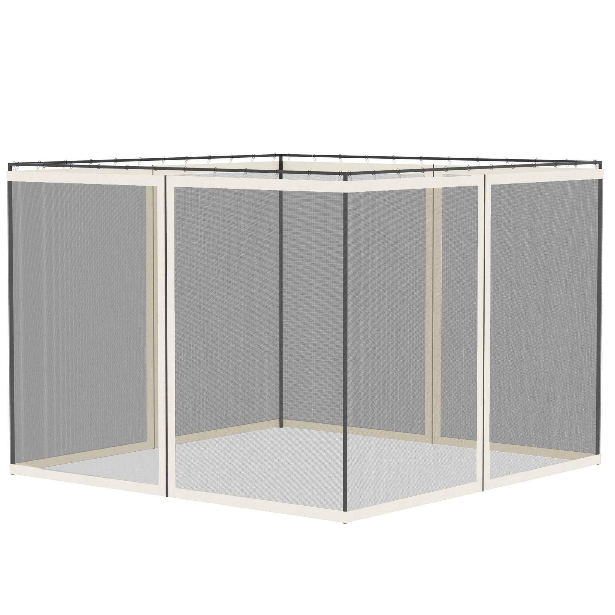 Voir la diapositive 5 : OUTSUNNY Moustiquaires pour tonnelle barnum pavillon de jardin 3x3m nylon noir