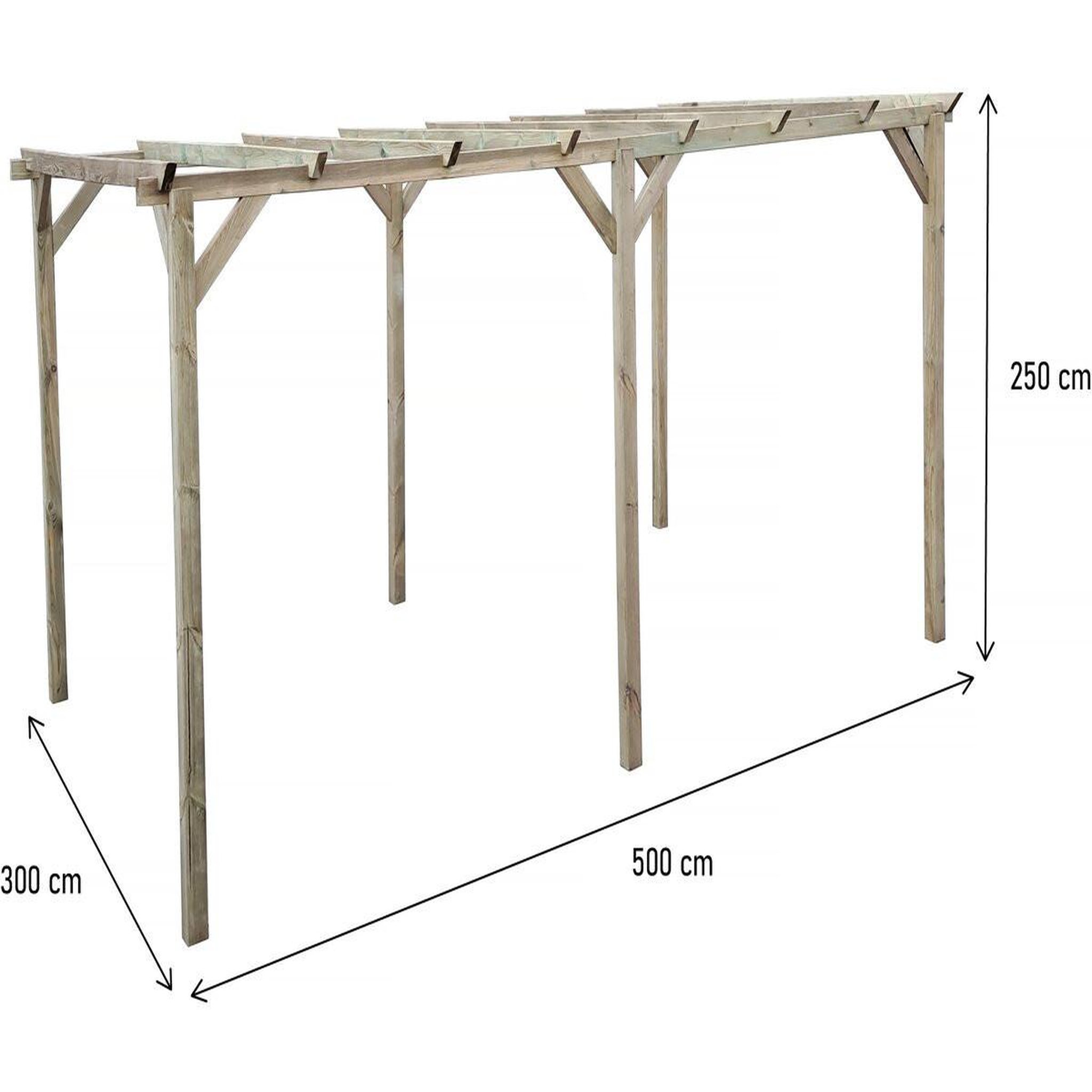 Voir la diapositive 3 : Habitat et Jardin Carport voiture en bois  Solar II  3 x 5 x 2.4