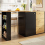 Voir la diapositive 5 : MERAX Table de bar rectangulaire noir+naturel - 204cm mdf