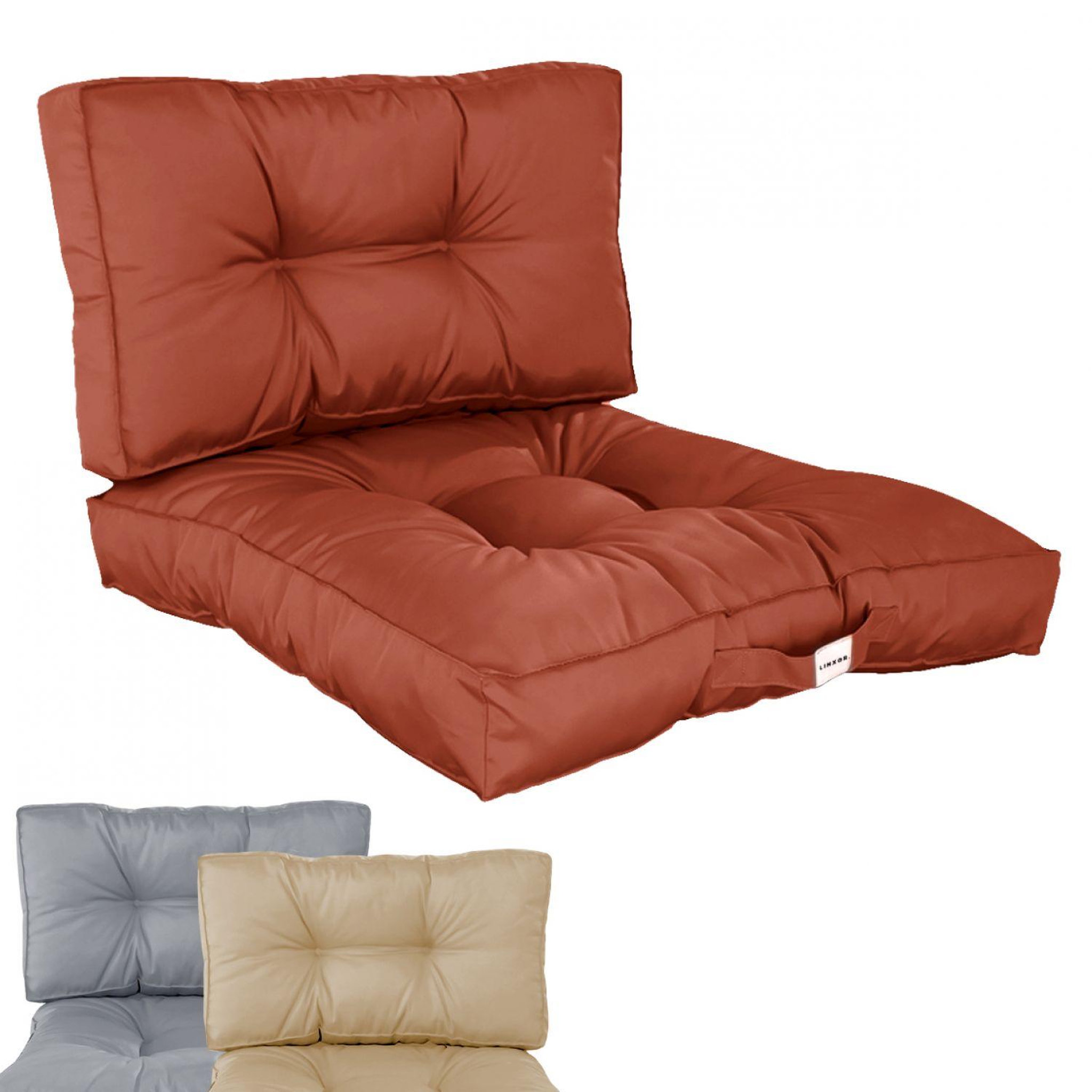 Voir la diapositive 1 : LINXOR Kit de coussins pour salon de jardin capitonnés - 50 x 50 cm