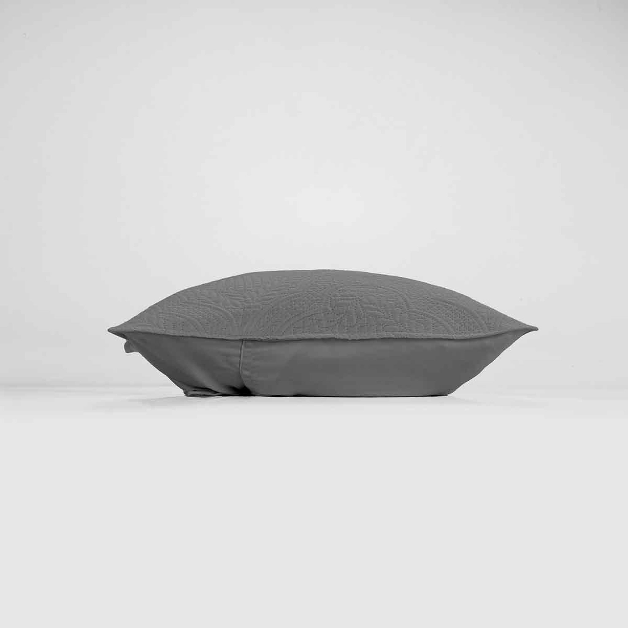 Voir la diapositive 2 : Douceur d'Intérieur Housse de coussin  romane  40x40cm anthracite