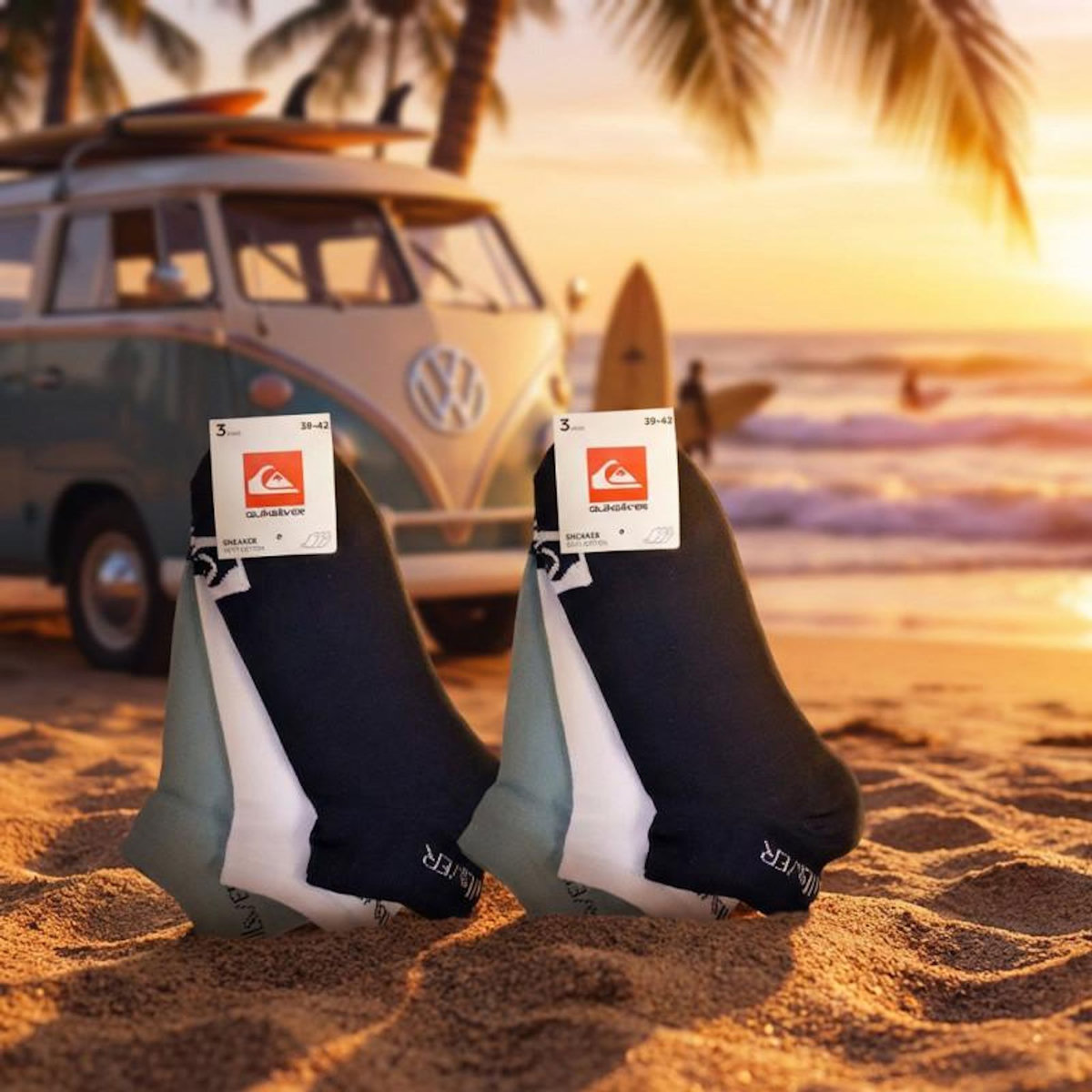 QUIKSILVER Quiksilver Pack de Chaussettes Enfant SNEAKER– Lot 6 Paires Sport