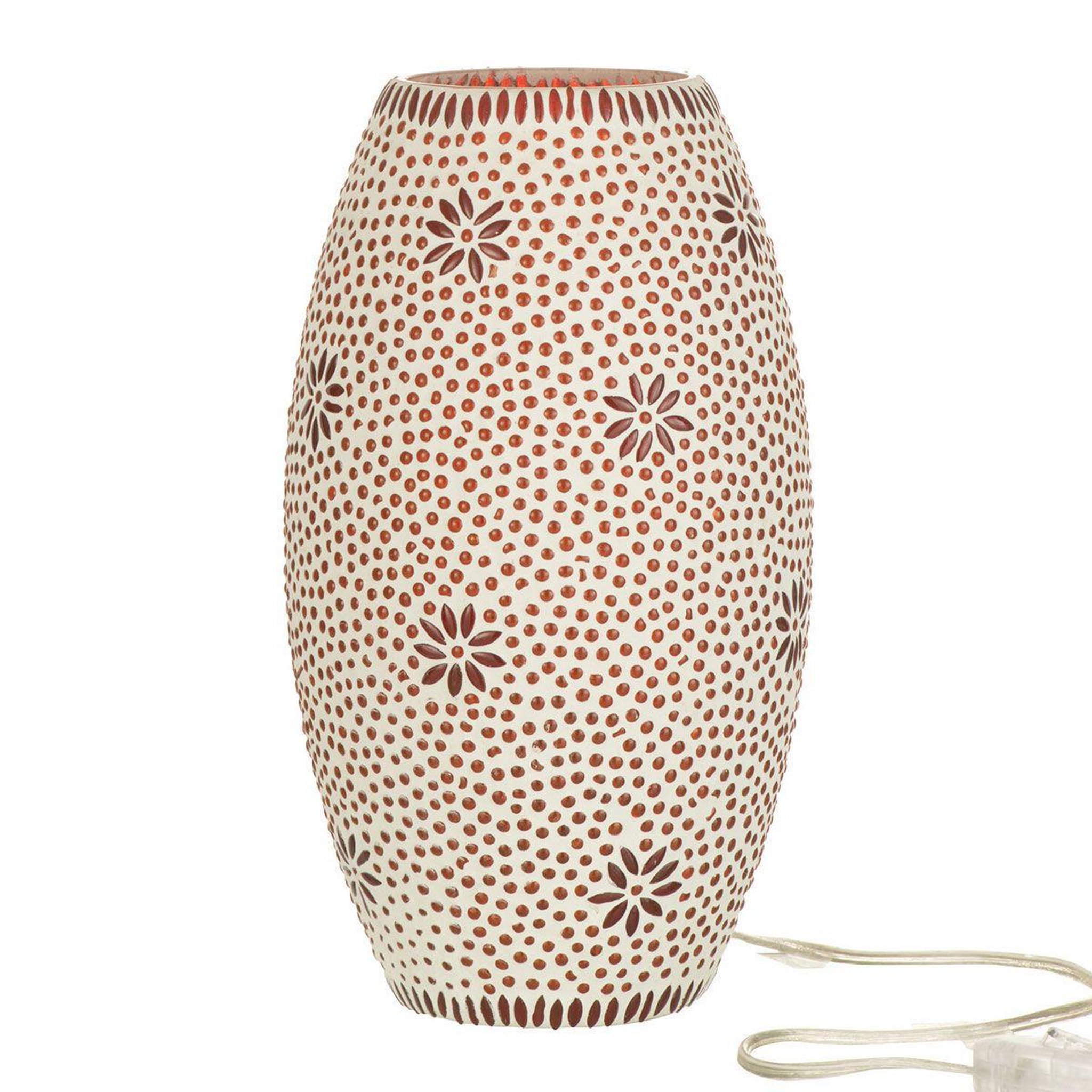 Voir la diapositive 1 : J-LINE Lampe à poser en verre  bram  28cm rouge