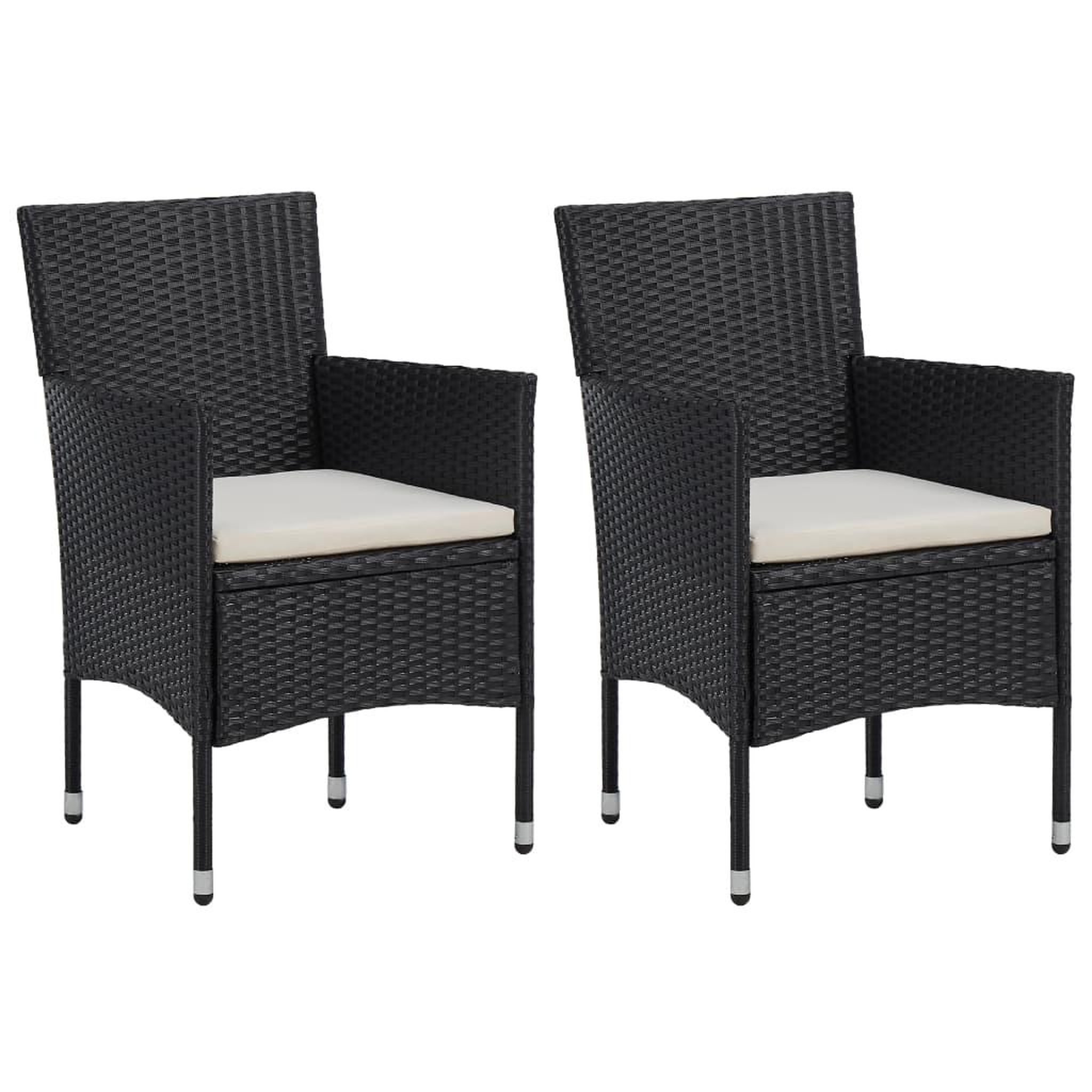 Voir la diapositive 1 : VIDAXL Chaises de jardin lot de 2 Resine tressee Noir