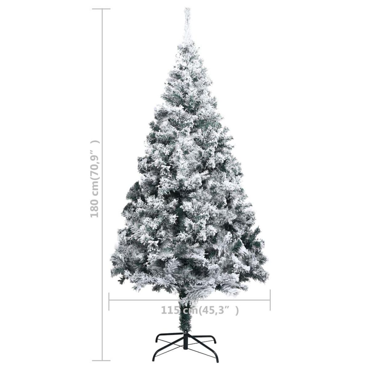 VIDAXL Sapin de Noël artificiel avec neige floquee vert 180 cm PVC