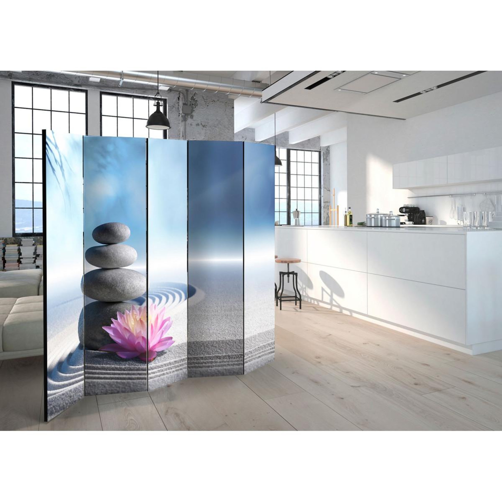 Voir la diapositive 2 : Paris Prix Paravent 5 volets  zen garden  172x225cm