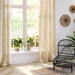 ATMOSPHERA Rideau Voilage à Œillets  Safari  140x240cm Ocre