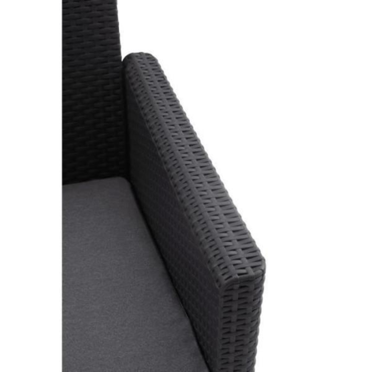 Keter Salon de jardin modulable en résine imitation rotin tressé - Noir - KETER - 4 personnes - MARIE