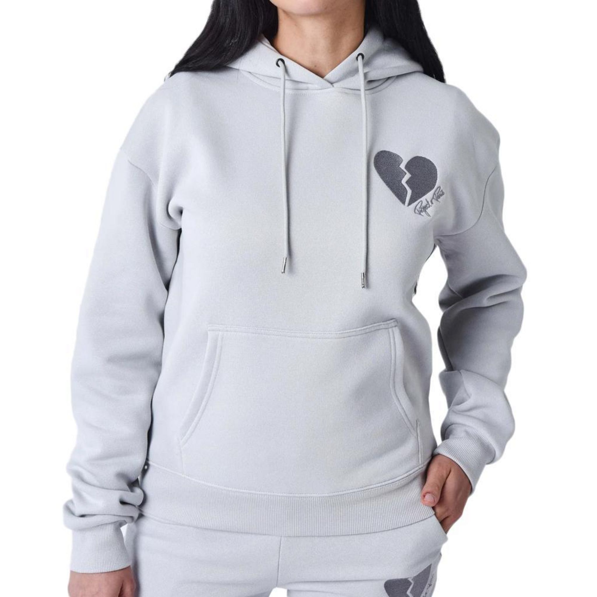 Project X Sweat à Capuche  Foncé Femme Project X Paris à Cœur Brise. Coloris disponibles : Gris