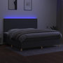Voir la diapositive 4 : VIDAXL Sommier a lattes de lit et matelas et LED Gris fonce 200x200 cm
